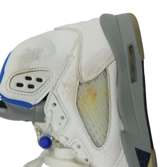 Nike Air Jordan 5 Retro Boys Size 4.5Y White Athletic Shoes Sneakers 440888-140 - Picture 6 of 13